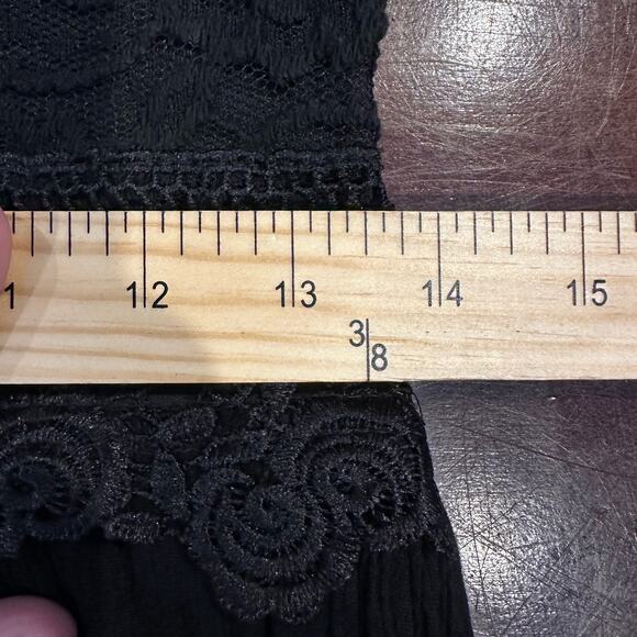 Easel Black Lace Long Sleeve A-Line V-Neck Mini Dress Size Small - Picture 5 of 8